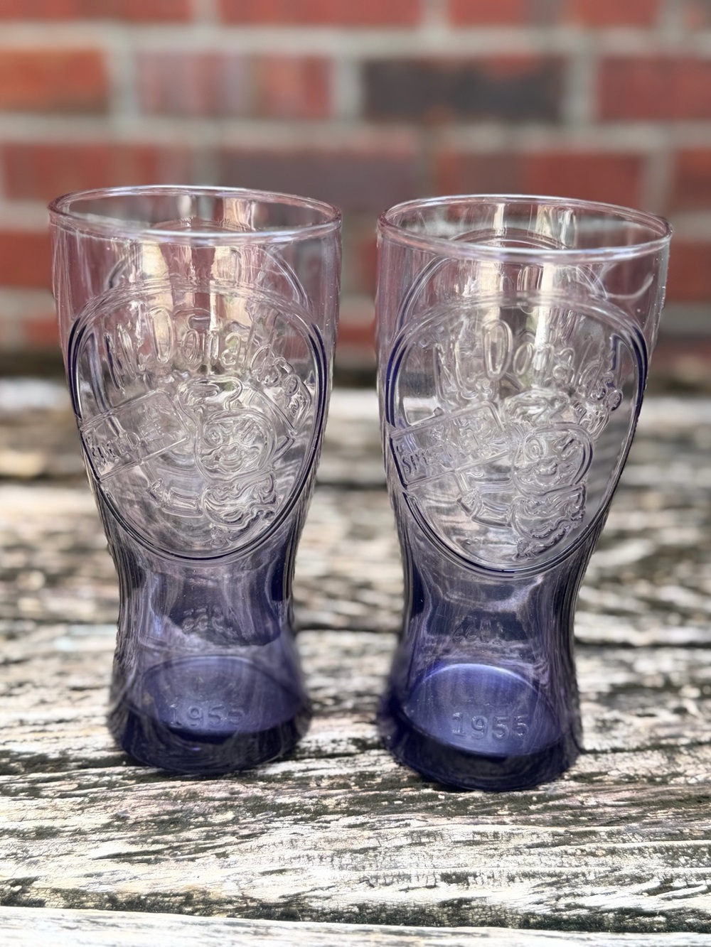 Vintage Pair (2) of 1955 McDonald’s Speedee Mascot Promotional Glass Tumblers P6
